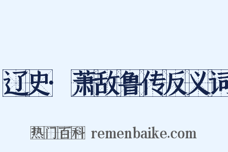 辽史·萧敌鲁传反义词是什么意思的图片